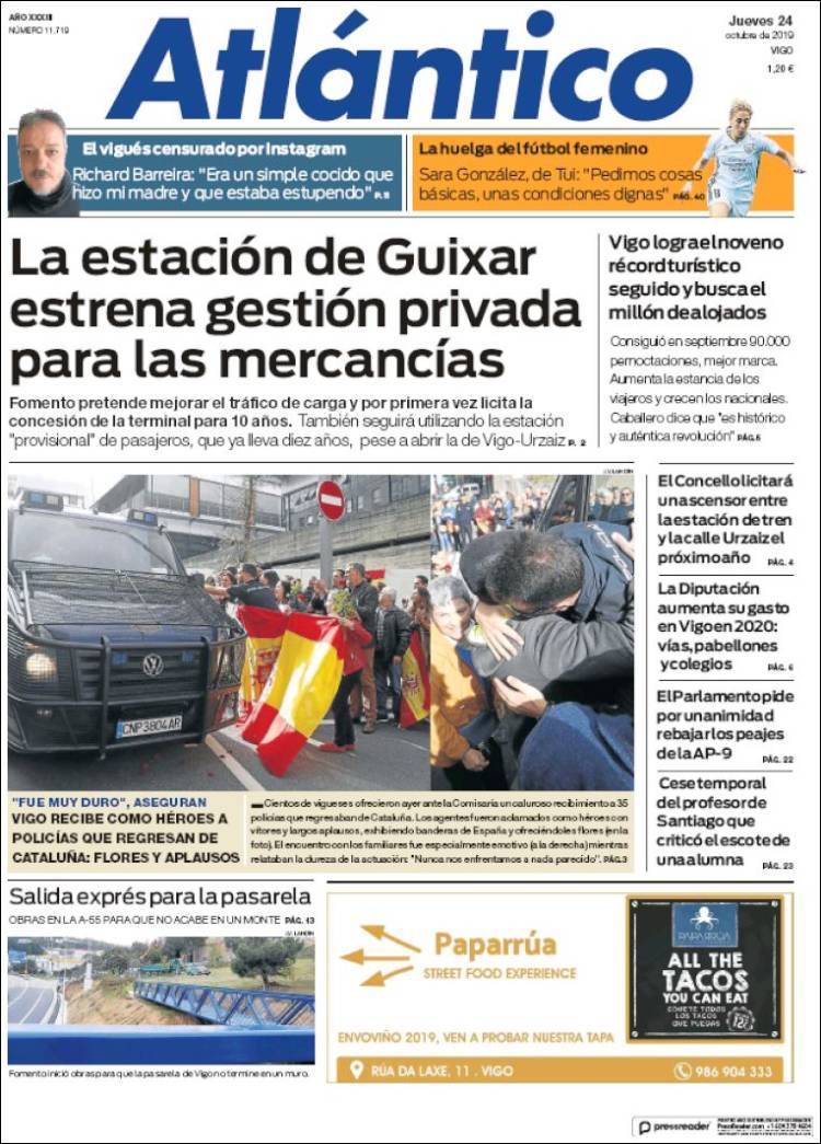 Portada de Atlántico Diario (España)