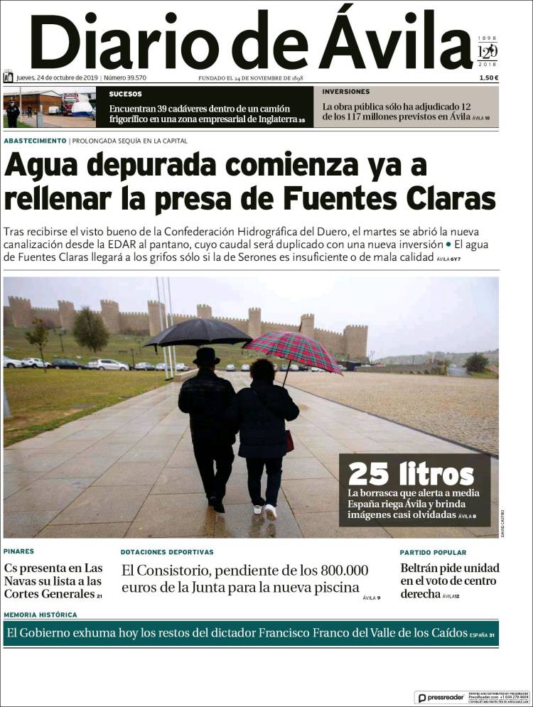 Portada de Diario de Ávila (España)
