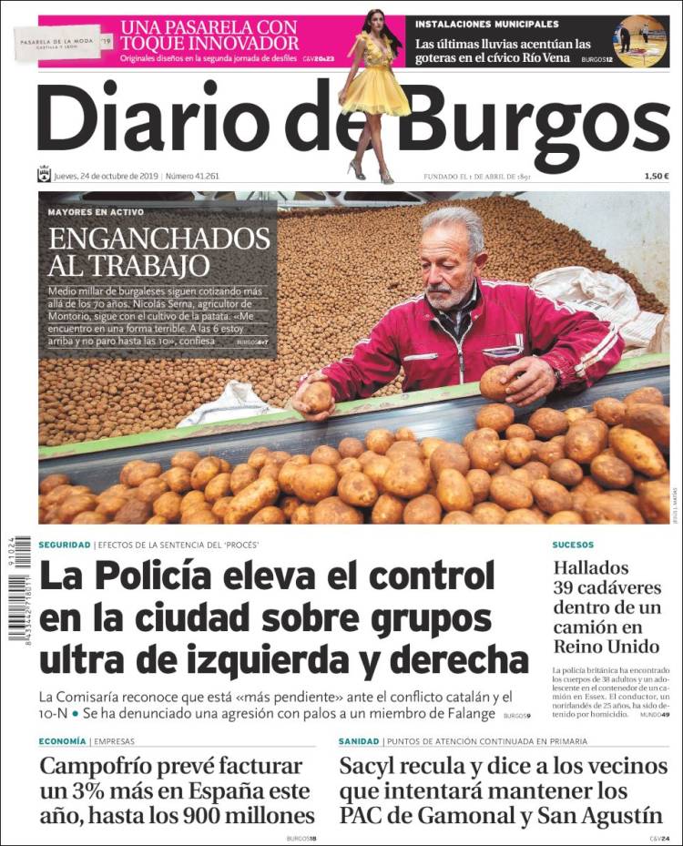 Portada de Diario de Burgos (España)