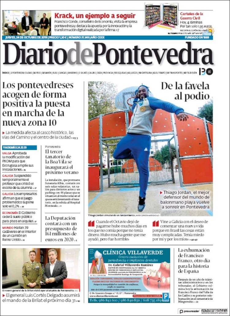 Portada de Diario de Pontevedra (España)