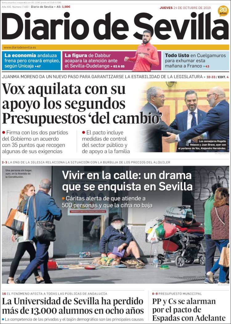 Portada de Diario de Sevilla (España)