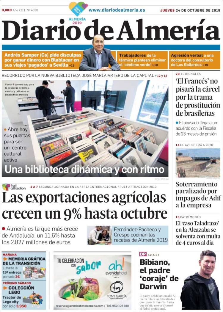 Portada de Diario de Almería (España)