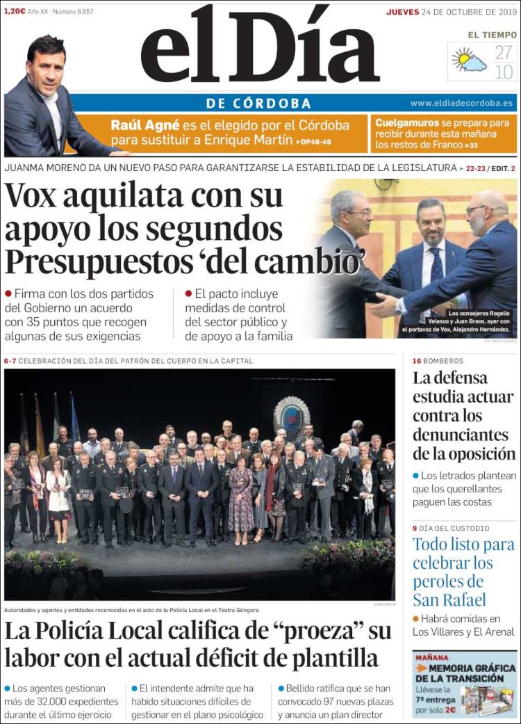 Portada de El Día de Córdoba (España)