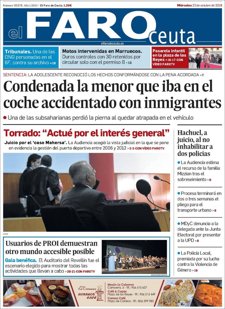 Portada de El Faro de Ceuta (España)