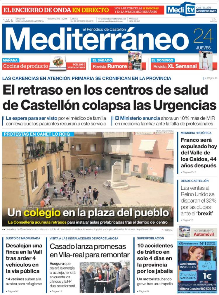 Portada de El Periódico Mediterraneo (España)