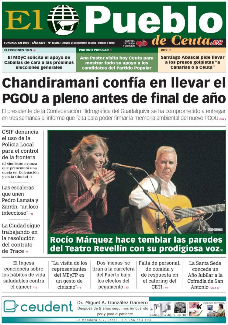Portada de El Pueblo de Ceuta (España)