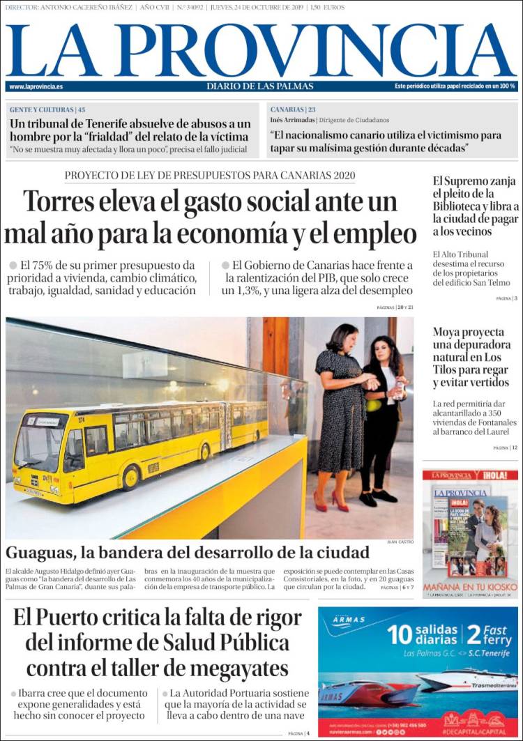 Portada de La Provincia (España)