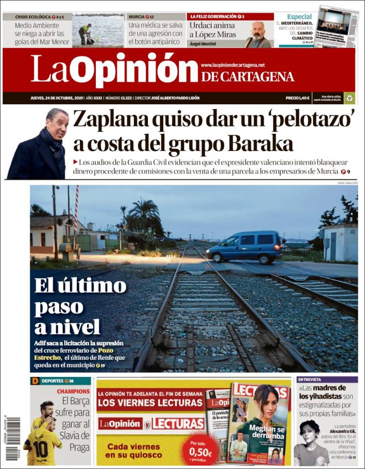 Portada de La Opinión de Murcia (España)