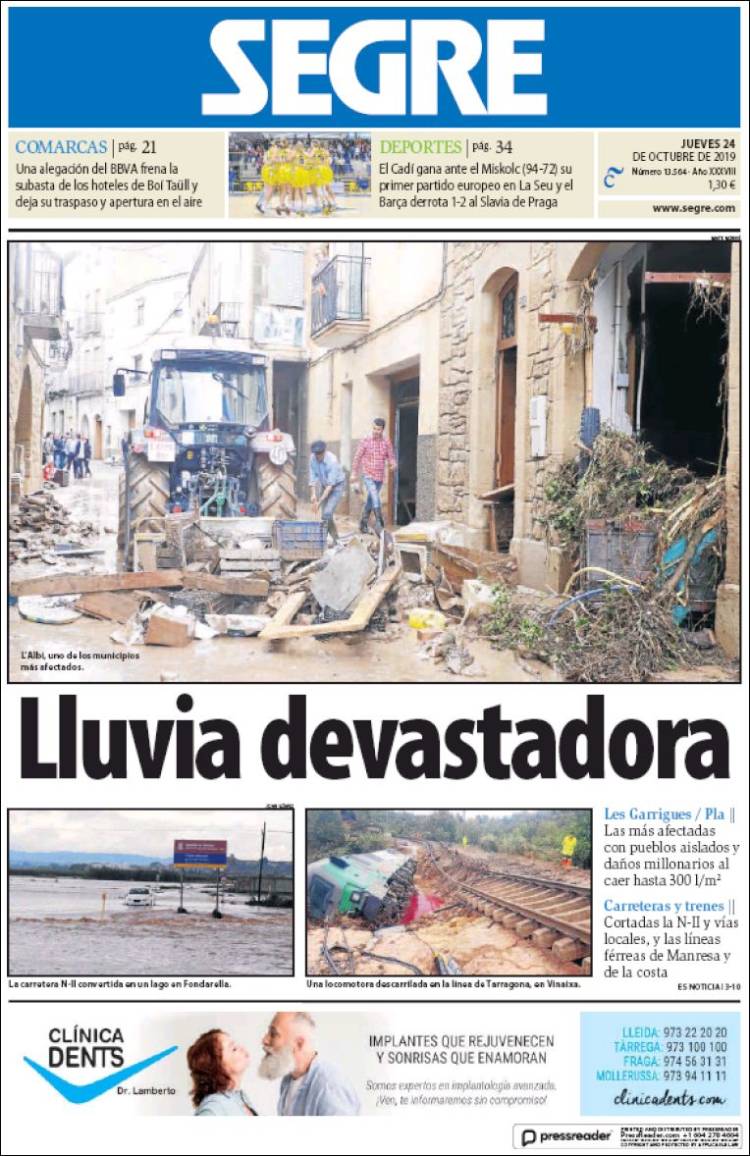 Portada de Segre  (España)