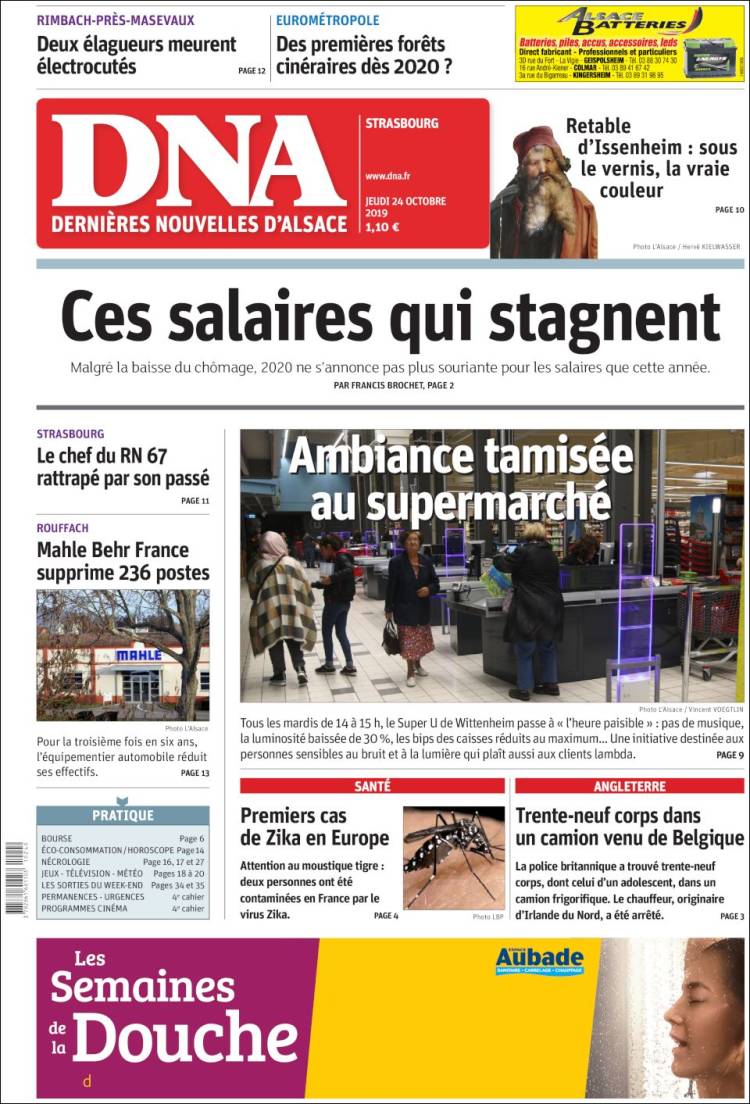 Portada de Les Dernières Nouvelles d'Alsace (Francia)
