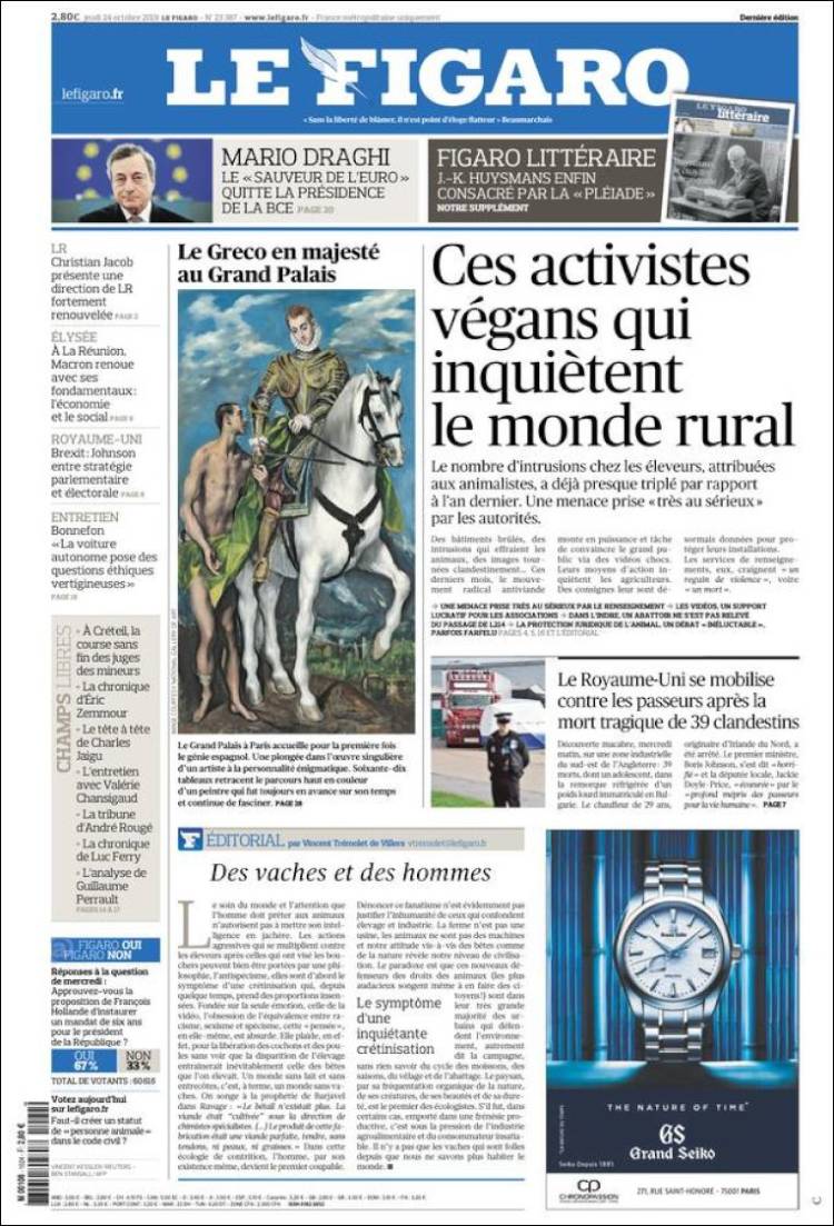 Portada de Le Figaro (Francia)