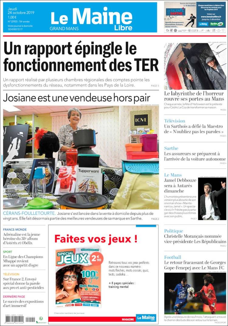 Portada de Le Maine Libre (Francia)