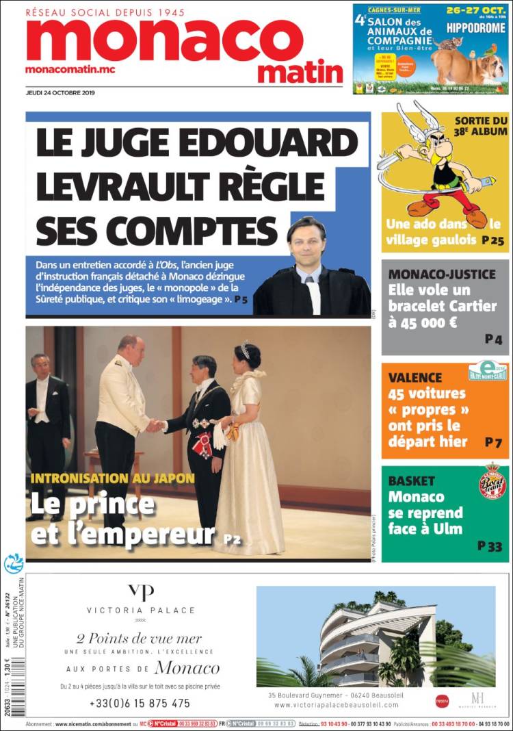 Portada de Nice-Matin (Francia)