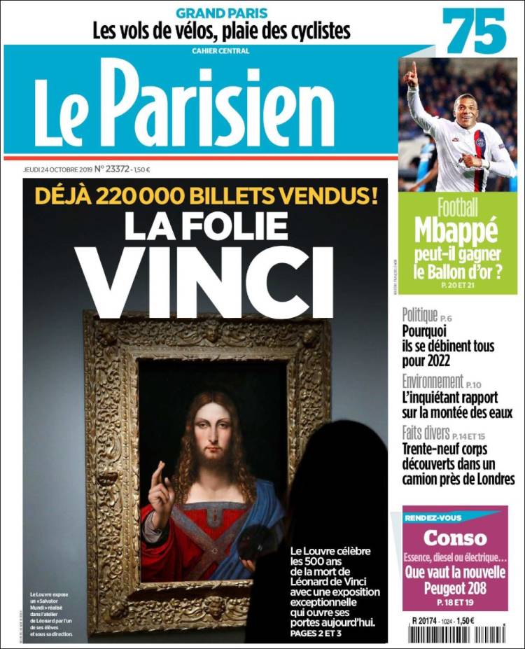 Portada de Le Parisien (Francia)