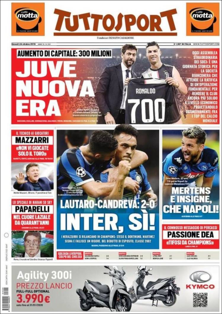 Portada de Tuttosport (Italia)