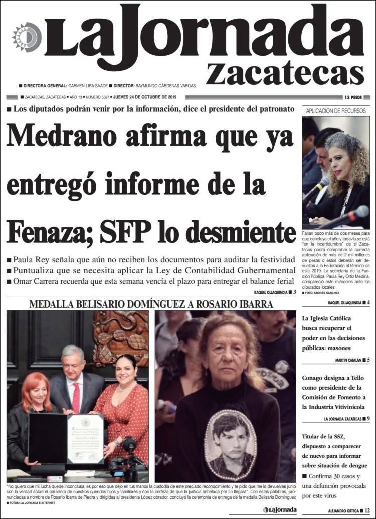 Portada de Jornada de Zacatecas (M&eacute;xico)