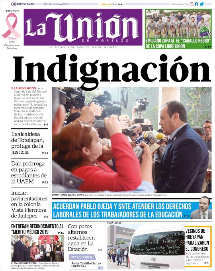 Portada de La Unión de Morelos (M&eacute;xico)