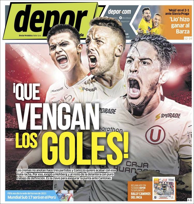 Portada de Depor (Per&uacute;)