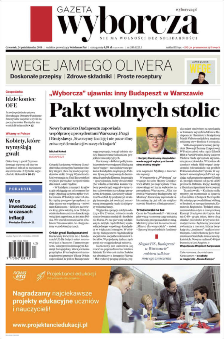 Portada de Gazeta Wyborcza (Polonia)