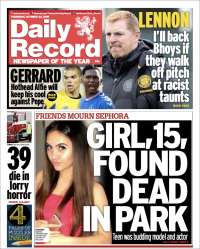 Portada de Daily Record (Reino Unido)