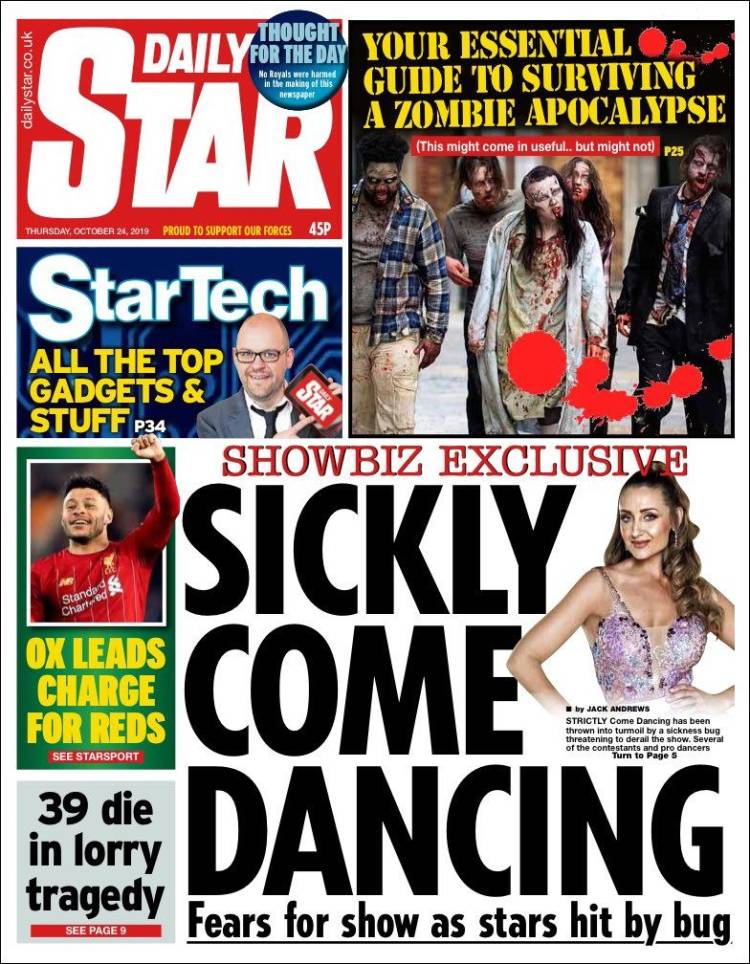 Portada de Daily Star (Reino Unido)