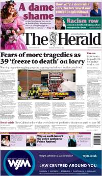 Portada de The Herald (Reino Unido)