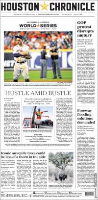 Portada de Houston Chronicle (USA)