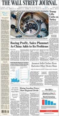 Portada de Wall Street Journal (USA)