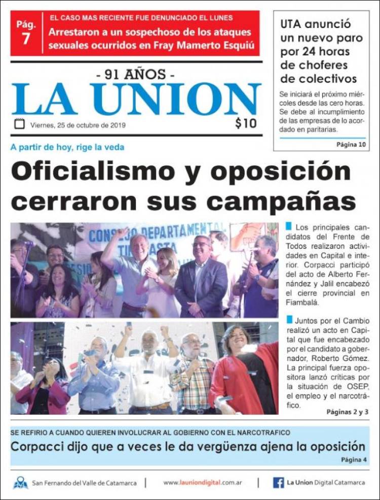 Portada de La Unión (Argentina)