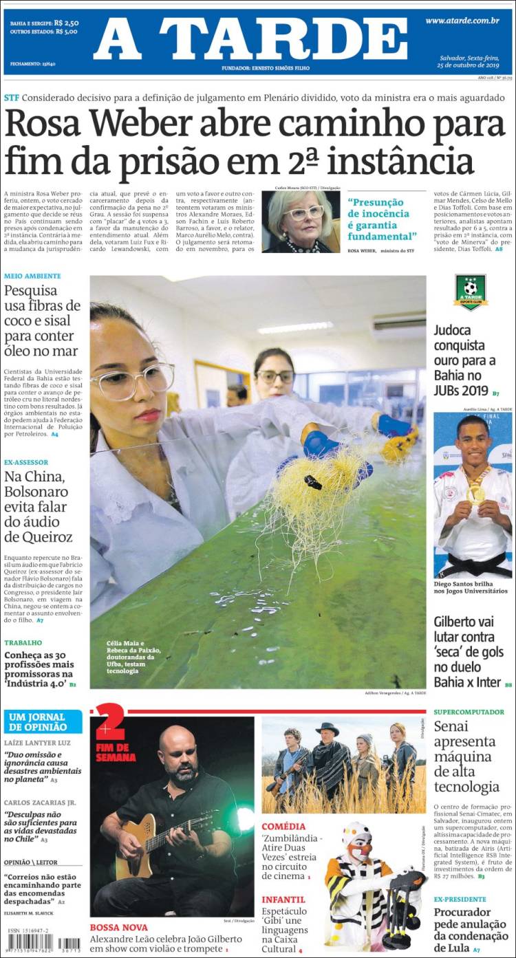 Portada de Diário A Tarde (Brasil)