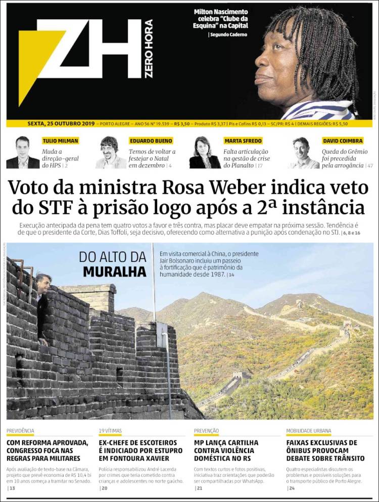 Portada de Zero Hora (Brasil)