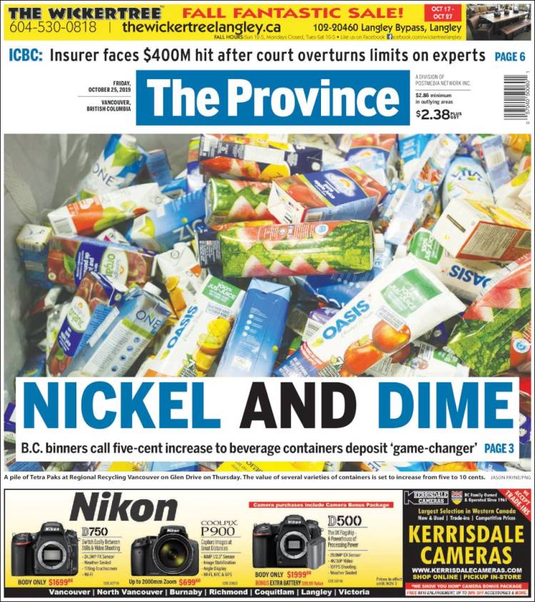 Portada de The Province (Canadá)