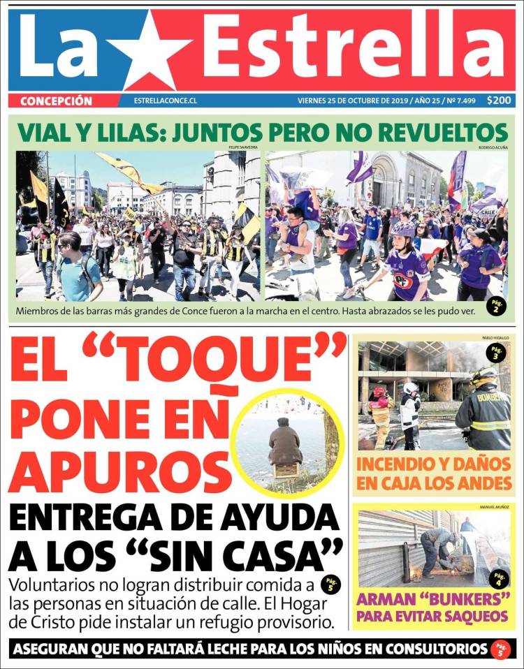 Portada de La Estrella de Concepción (Chile)