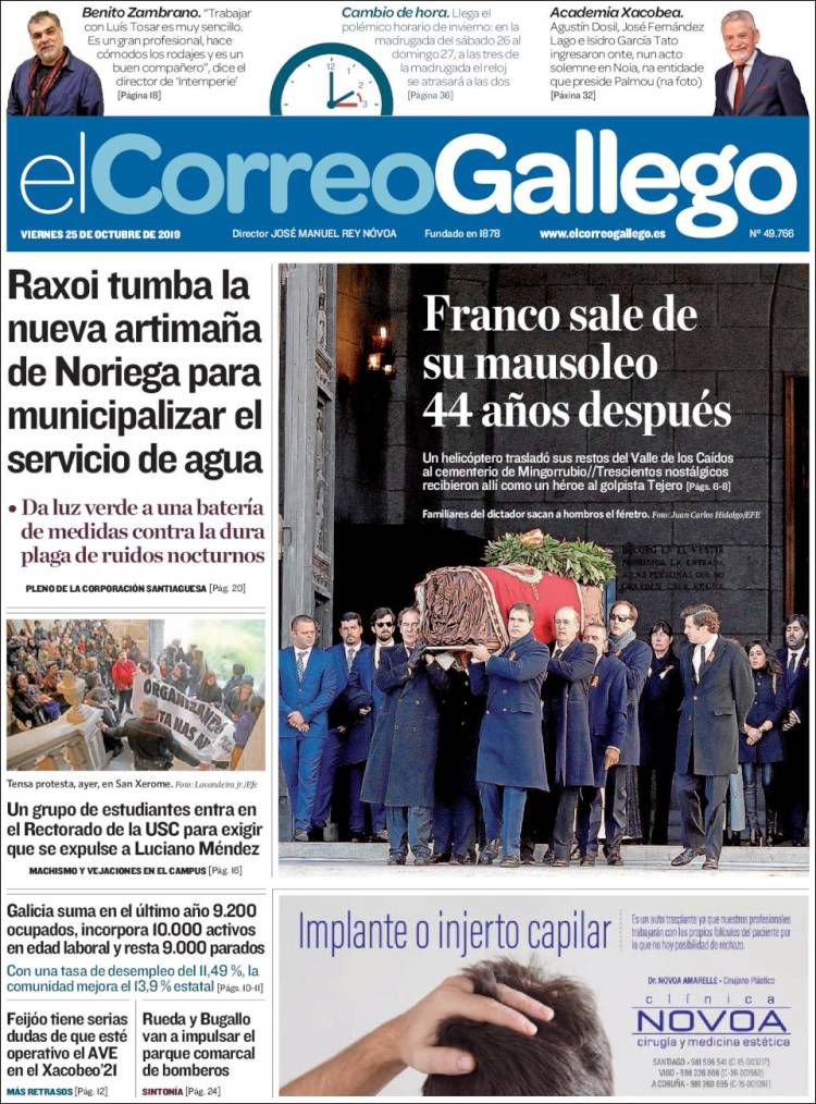 Portada de El Correo Gallego (España)