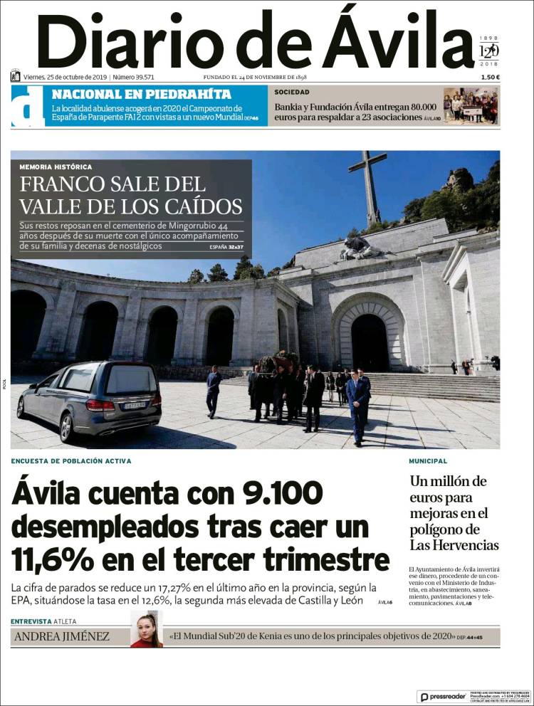 Portada de Diario de Ávila (España)