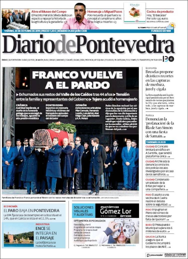 Portada de Diario de Pontevedra (España)