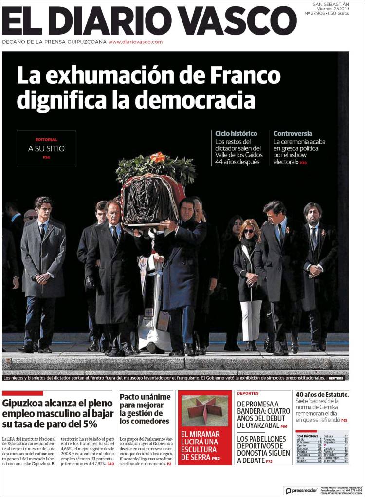 Portada de Diario Vasco (España)