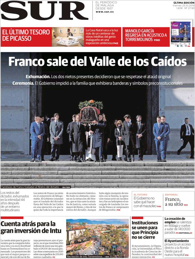 Portada de Diario el Sur (España)