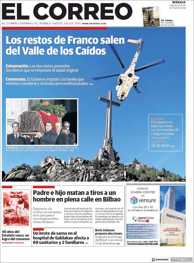 Portada de El Correo (España)