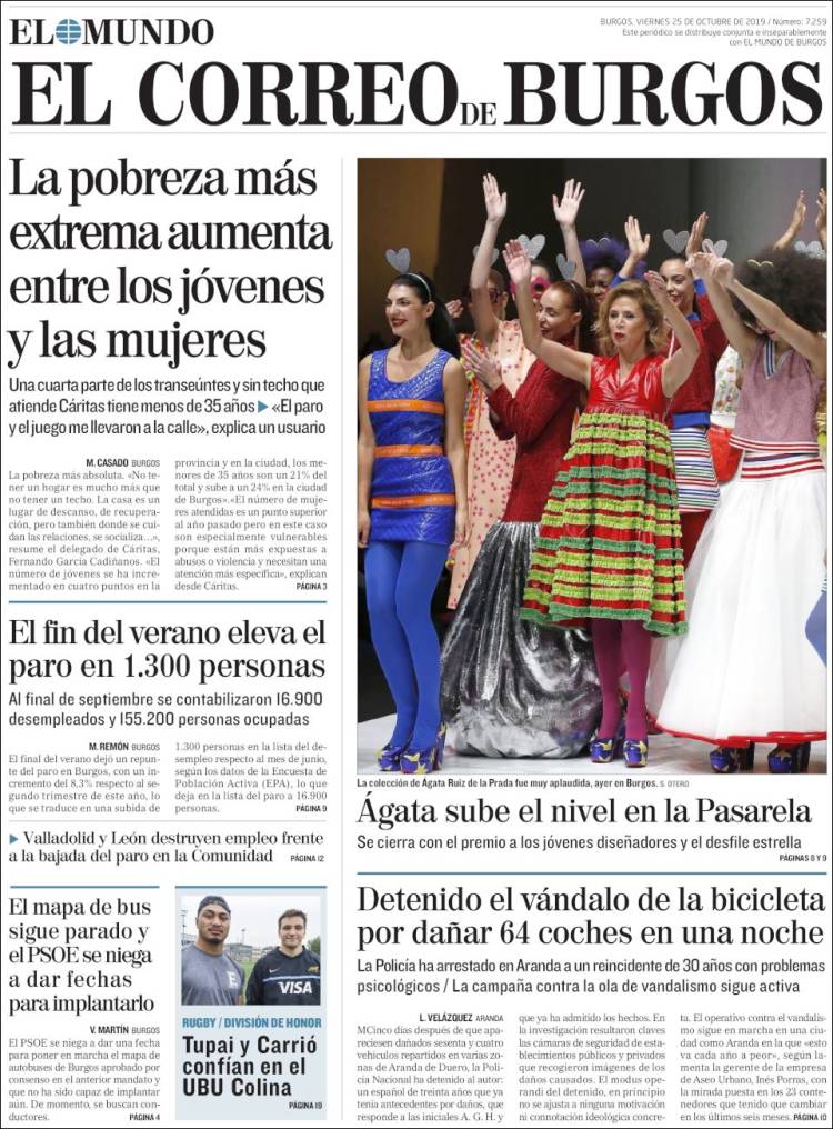 Portada de El Correo de Burgos (España)