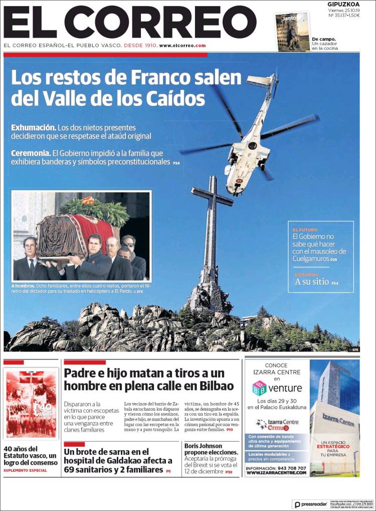 Portada de El Correo - Guipuzcoa (España)