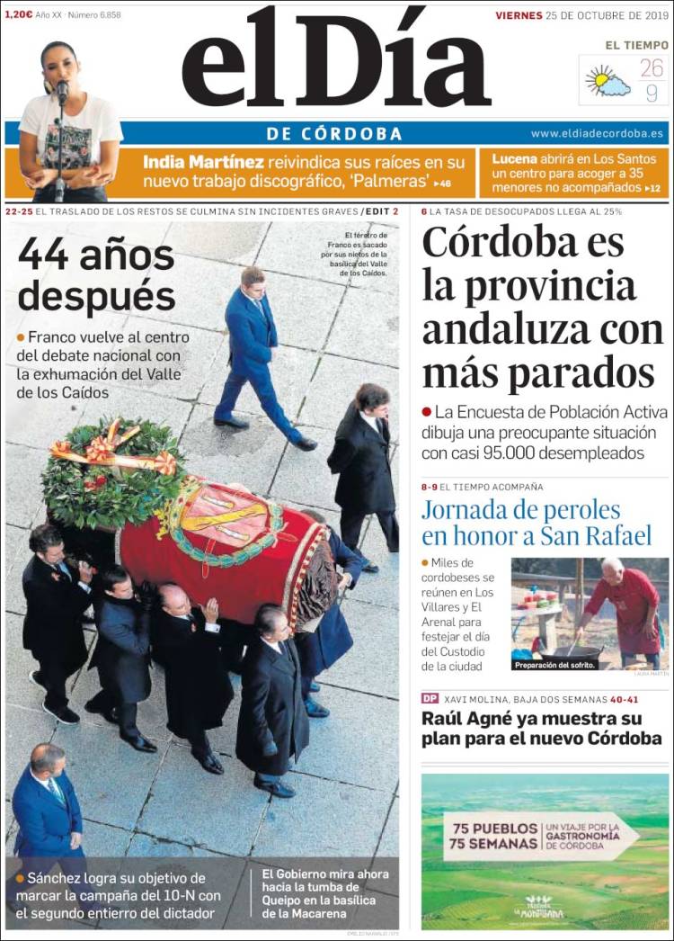 Portada de El Día de Córdoba (España)