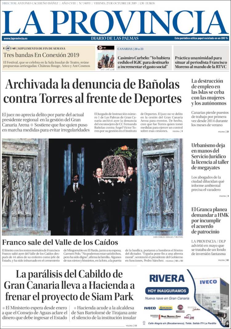 Portada de La Provincia (España)