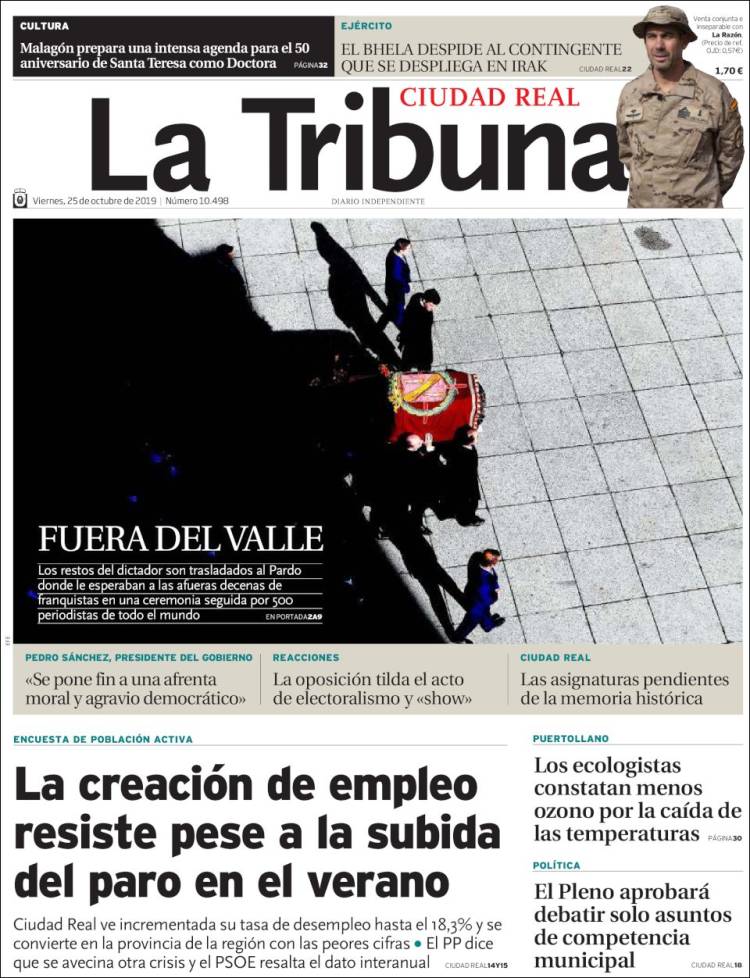 Portada de La Tribuna de Ciudad Real (España)