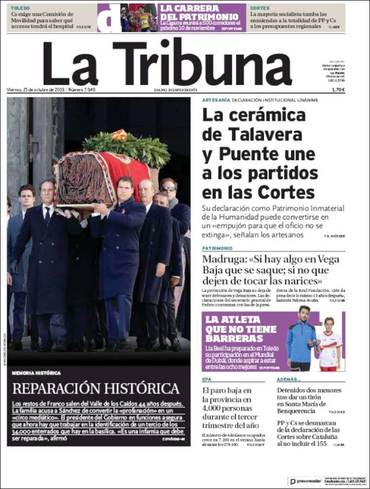 Portada de La Tribuna de Toledo (España)