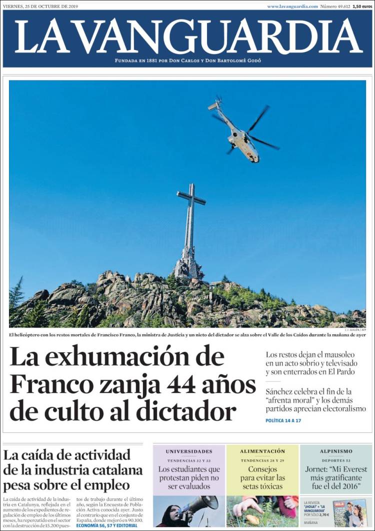 Portada de La Vanguardia (España)