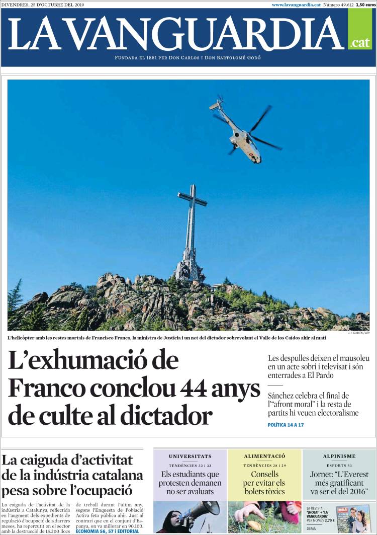 Portada de La Vanguardia (España)