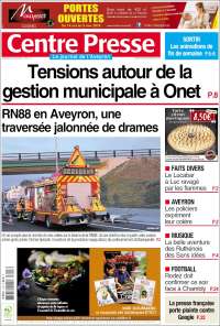 Portada de Centre Presse (Francia)