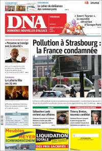 Portada de Les Dernières Nouvelles d'Alsace (Francia)