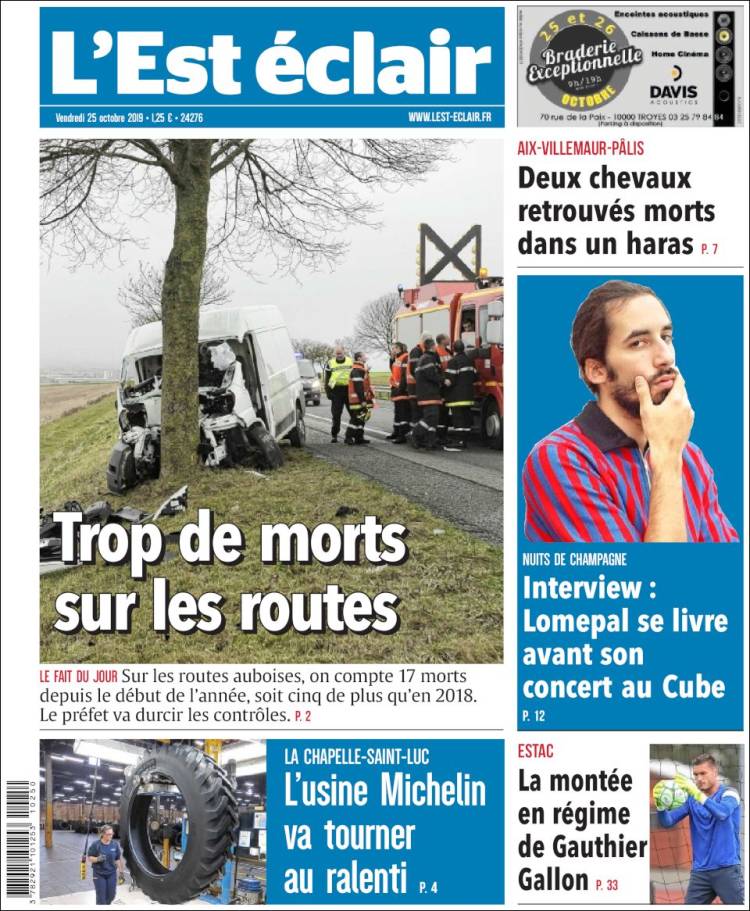 Portada de L'Est Eclair (Francia)